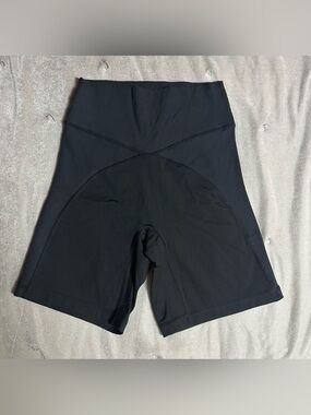 Aerie Black High-Waist Ribbed Bike Shorts